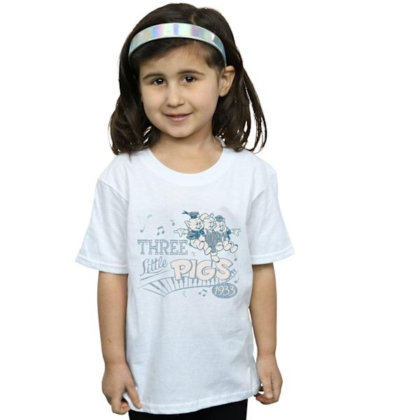 Disney Girls Three Little Pigs 1933 Bomull T-shirt 9-11 år W White 9-11 Years