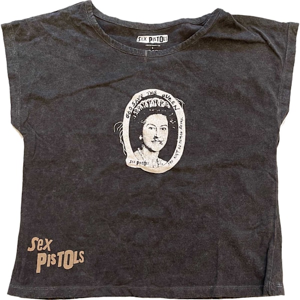 Sex Pistols Dam/Kvinnor God Save The Queen Crop Top XXL Svart Black XXL