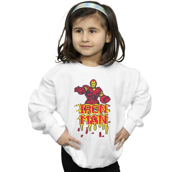 Marvel Flickor Iron Man Pixelated Sweatshirt 12-13 År Vit White 12-13 Years