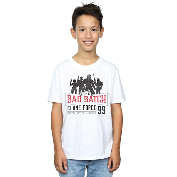 Star Wars Boys The Bad Batch Clone Force 99 T-shirt 7-8 år W White 7-8 Years
