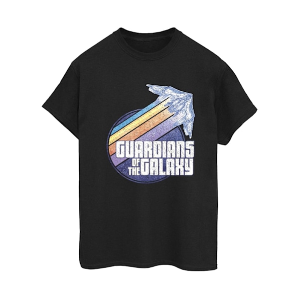 Guardians Of The Galaxy Dam/Kvinnor Badge Rocket Bomull Pojkvän T-Shirt Black S