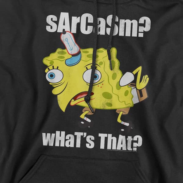 SpongeBob SquarePants Herr Sarcasm Meme Hoodie S Svart Black S