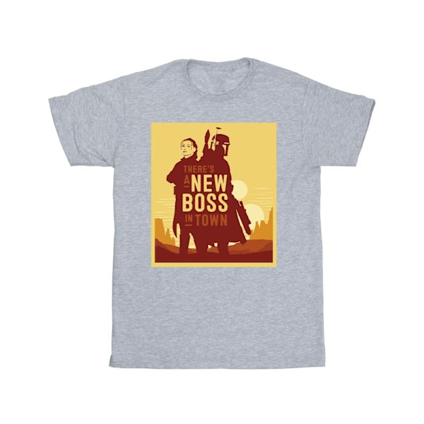 Star Wars Boys The Book Of Boba Fett New Boss Sun Silhouette T-shirt Sports Grey 7-8 Years