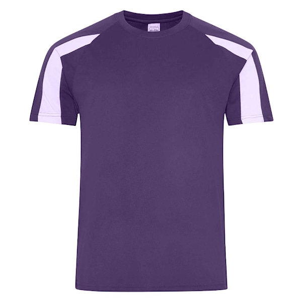 AWDis Cool Mens Contrast Moisture Wicking T-Shirt S Lila/Arktisk Vit Purple/Arctic White S