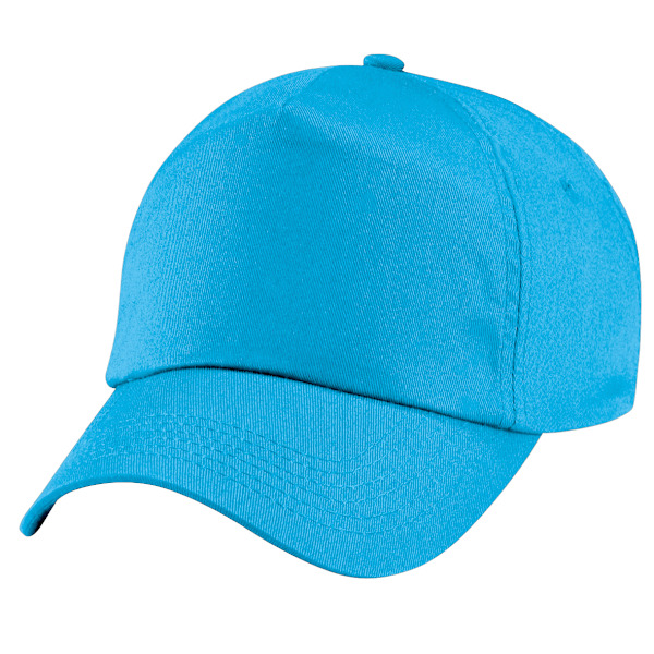 Beechfield Plain Unisex Junior Original 5 Panel Baseball Cap On Surf Blue One Size