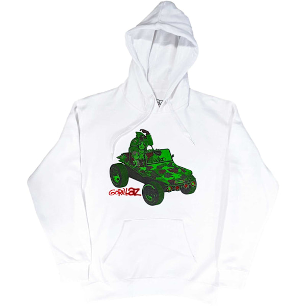 Gorillaz Unisex Vuxen Jeep Hoodie L Vit White L