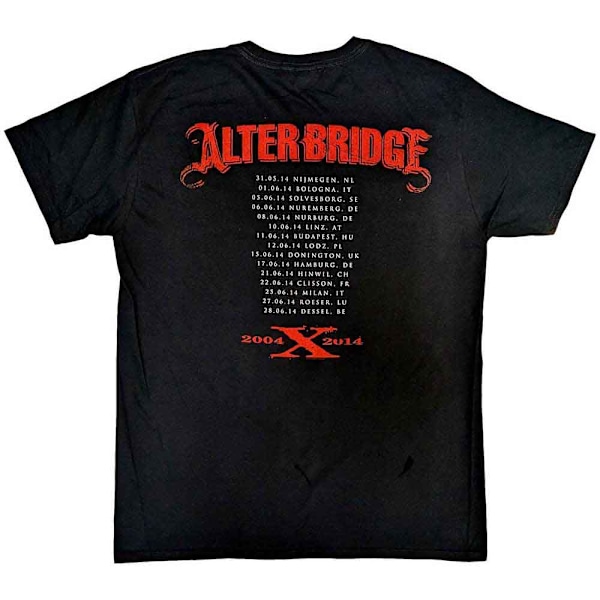 Alter Bridge Unisex Vuxen Fortress 2014 Tour Dates T-shirt XL Svart Black XL
