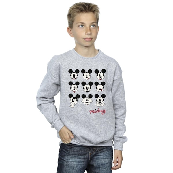 Disney Boys Mickey Mouse Many Faces Sweatshirt 12-13 år Spor Sports Grey 12-13 Years