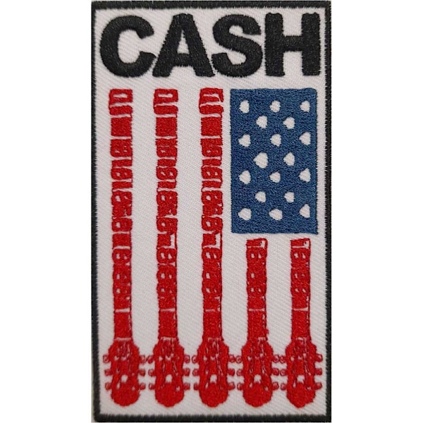 Johnny Cash Flag Patch One Size Vit/Röd/Svart White/Red/Black One Size