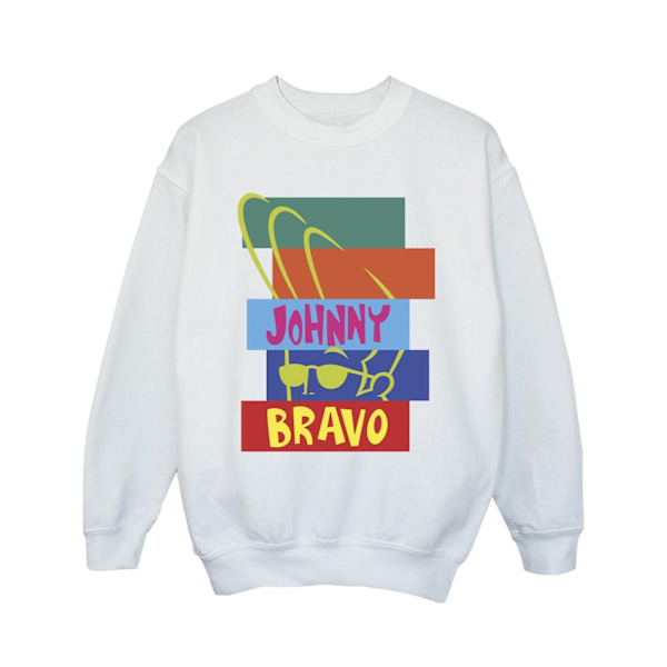 Johnny Bravo Girls Rectangle Pop Art Sweatshirt 3-4 år Vit White 3-4 Years