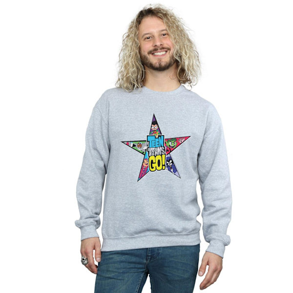 DC Comics Herr Teen Titans Go Star Logo Sweatshirt M Sports Grå Sports Grey M