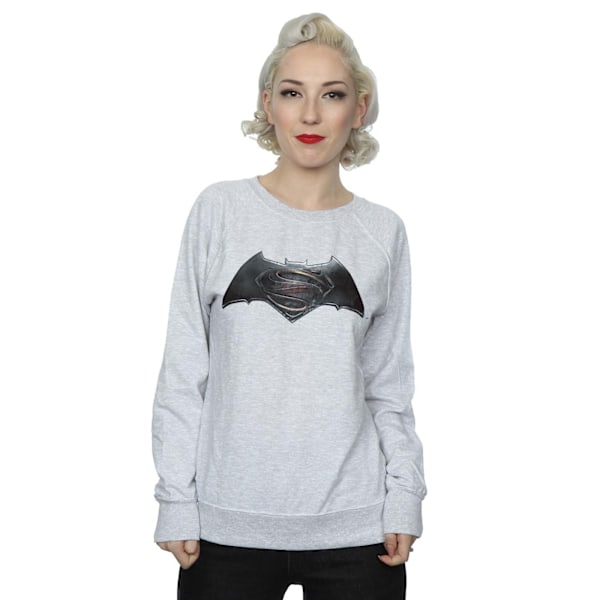 DC Comics Dam/Kvinnor Batman v Superman Logo Sweatshirt S Spo Sports Grey S