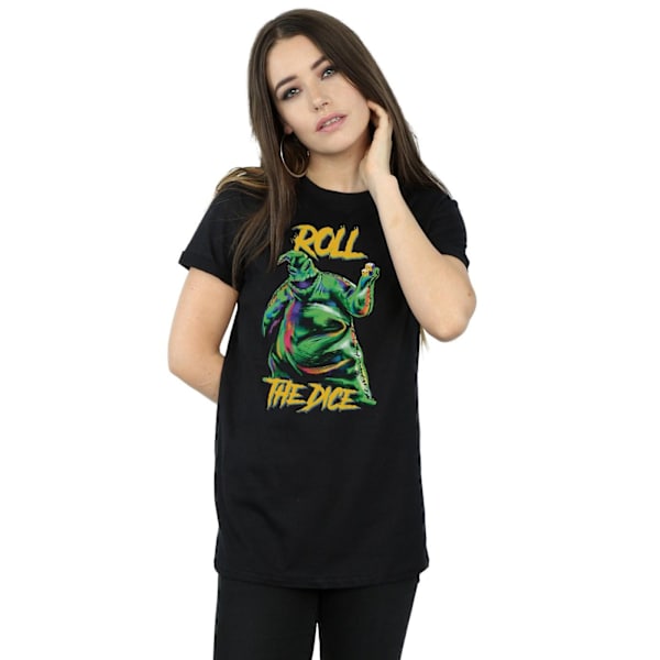 Disney Dam/Kvinnor Mardröm Innan Jul Oogie Boogie Tärning Bomull Pojkvän T-shirt L Svart Black L