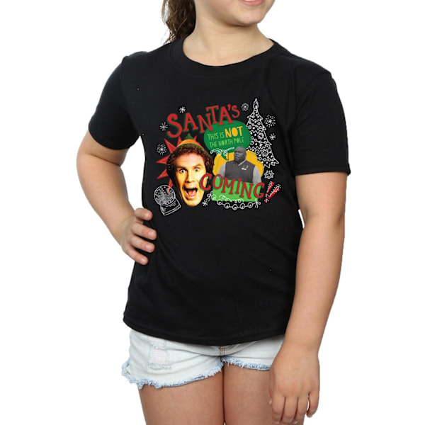 Elf Girls North Pole Bomull T-shirt 12-13 År Svart Black 12-13 Years