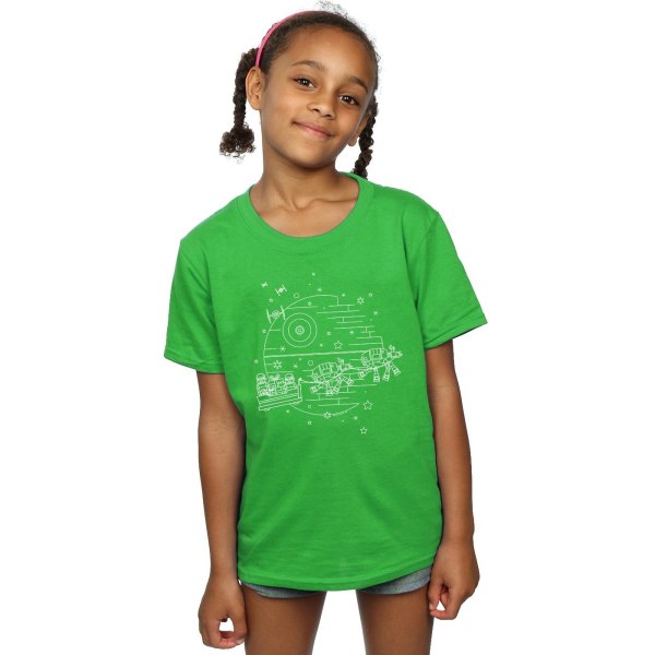 Star Wars Girls Death Star Sleigh T-shirt i bomull 7-8 år Iris Irish Green 7-8 Years