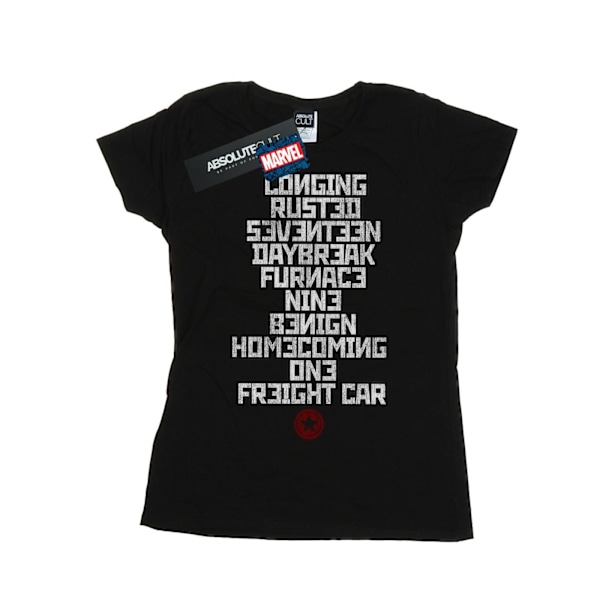 Marvel Dam/Damer Vinter Soldier Trigger Words Bomull T-Shir Black M