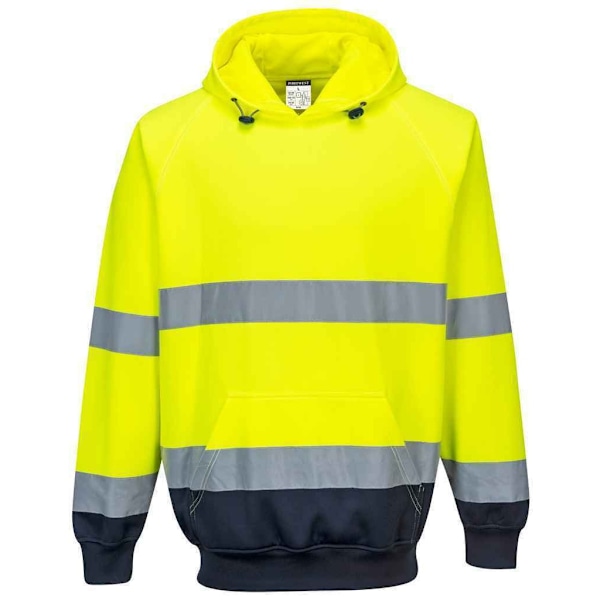 Portwest Herr Tvåfärgad Hög Synlighet Hoodie XL Gul/Marinblå Yellow/Navy XL