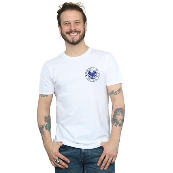 Marvel Mens Agents Of SHIELD Brösttryck T-Shirt S Vit White S