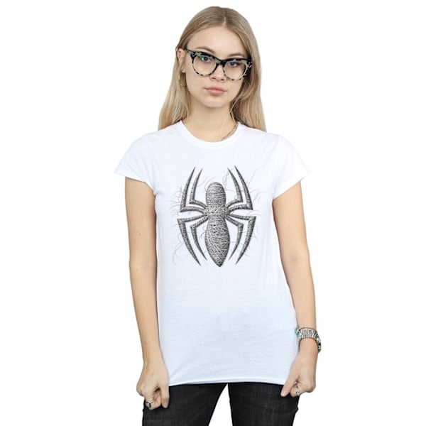 Marvel Dam/Kvinnor Spider-Man Web Logo Bomull T-shirt XL Vit White XL