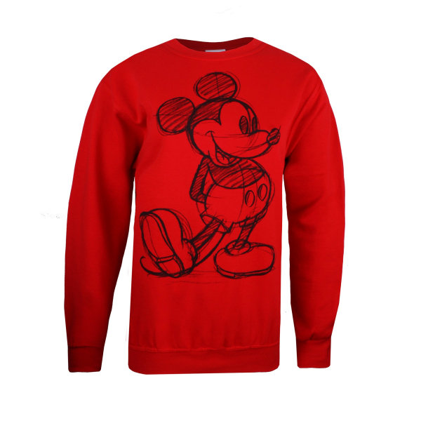 Disney Mickey Mouse Sketch Tröja med rund hals för dam/dam M Red M