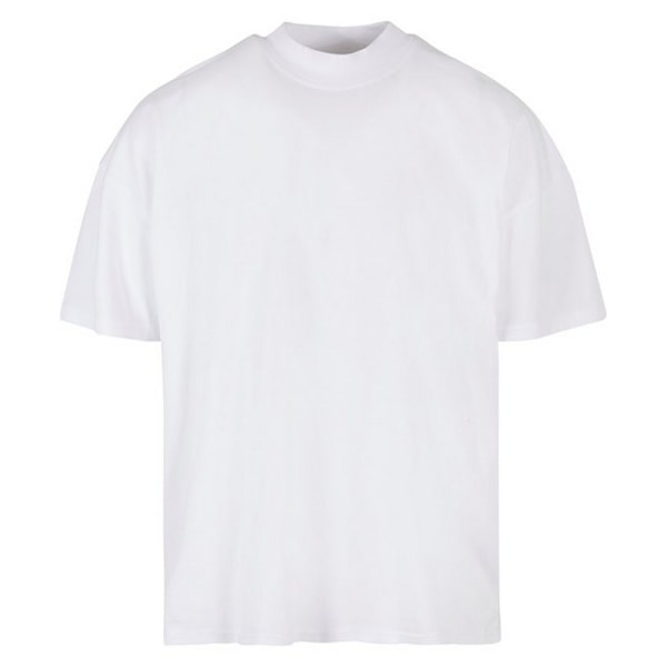 Bygg ditt varumärke herr mock neck oversized t-shirt 4XL vit White 4XL