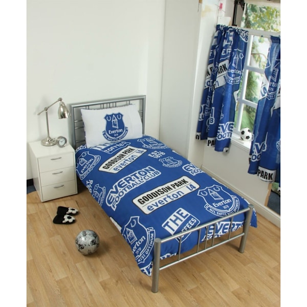 Everton FC Patches Påslakan Set Enkelsäng Blå/Vit Blue/White Single