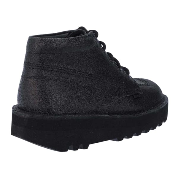 Kickers Dam Hi Stack Glitter Läderstövlar 7 UK Svart Black 7 UK