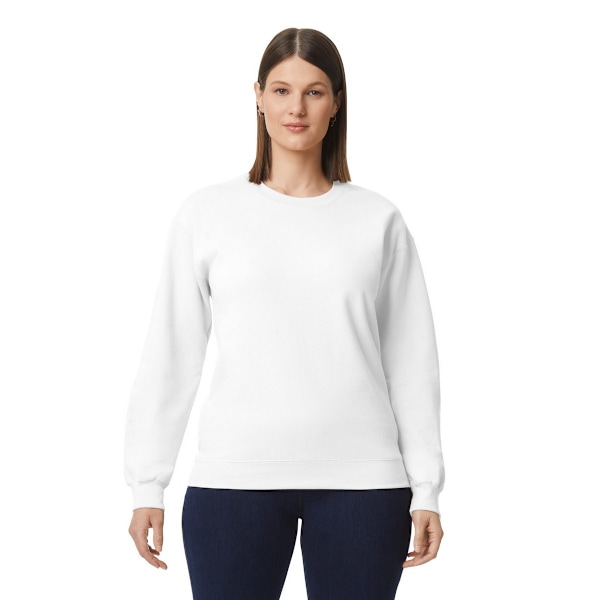 Gildan Herr Midweight Crew Neck Sweatshirt 4XL Vit White 4XL