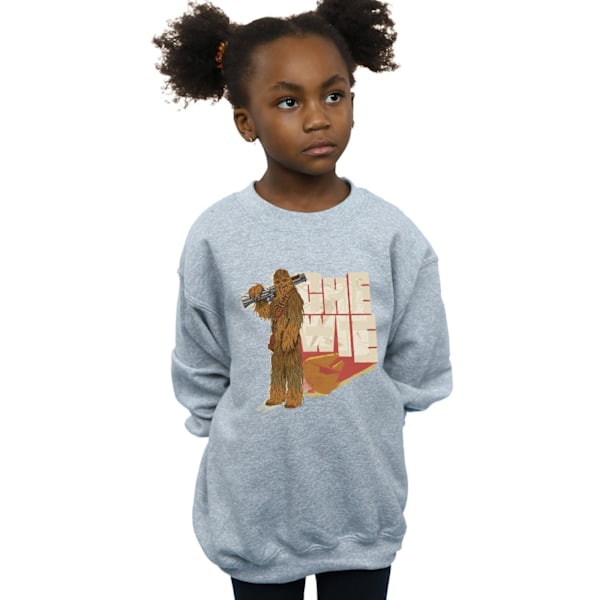 Star Wars Girls Solo Chewie Falcon Sweatshirt 5-6 år Sport Sports Grey 5-6 Years