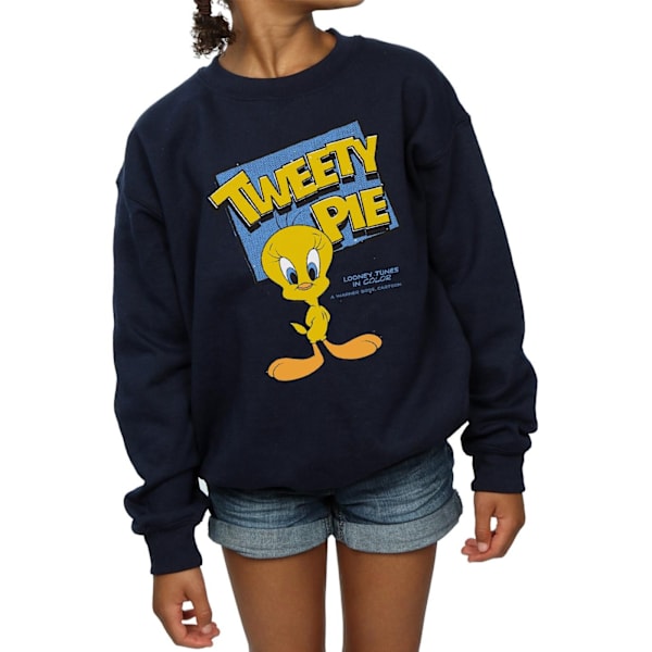 Looney Tunes Girls Classic Tweety Sweatshirt 5-6 år Marinblå Navy Blue 5-6 Years