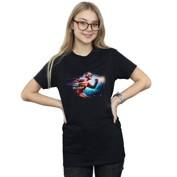 DC Comics Dam/Kvinnor The Flash Sparks Bomull Boyfriend T-Shi Black 3XL