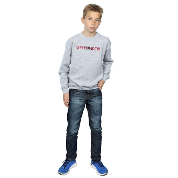 Harry Potter Pojkar Gryffindor Text Sweatshirt 7-8 År Sport Grå Sports Grey 7-8 Years
