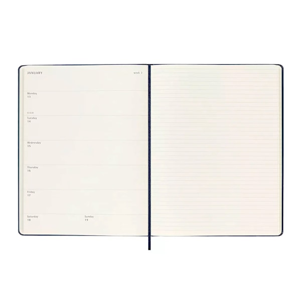 Moleskine 2025 Hårdpärm Planerare En Storlek Solid Svart Solid Black One Size