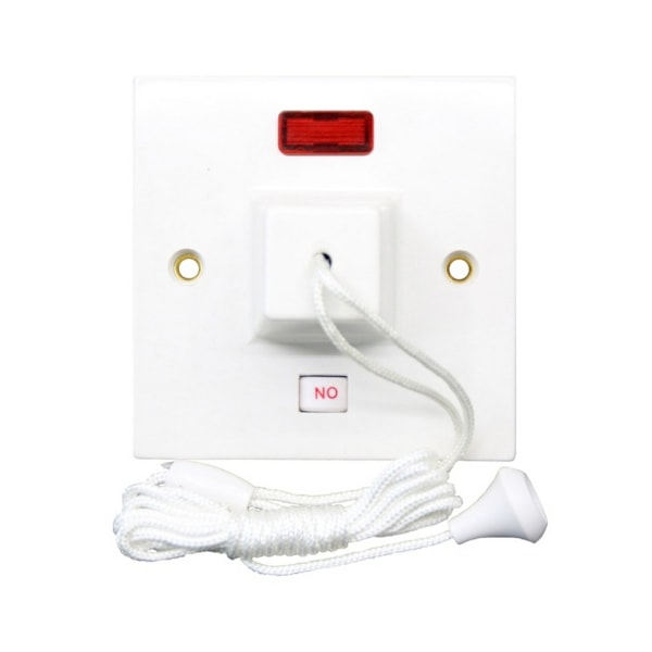 Dencon 45A takdragbrytare med neonindikator till BSEN 60669 White One Size