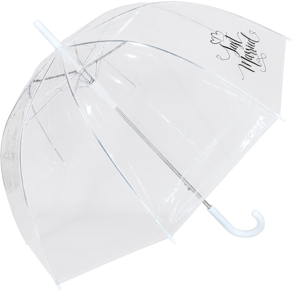 X-Brella Just Married Dome Paraply En Storlek Genomskinlig/Vit Clear/White One Size
