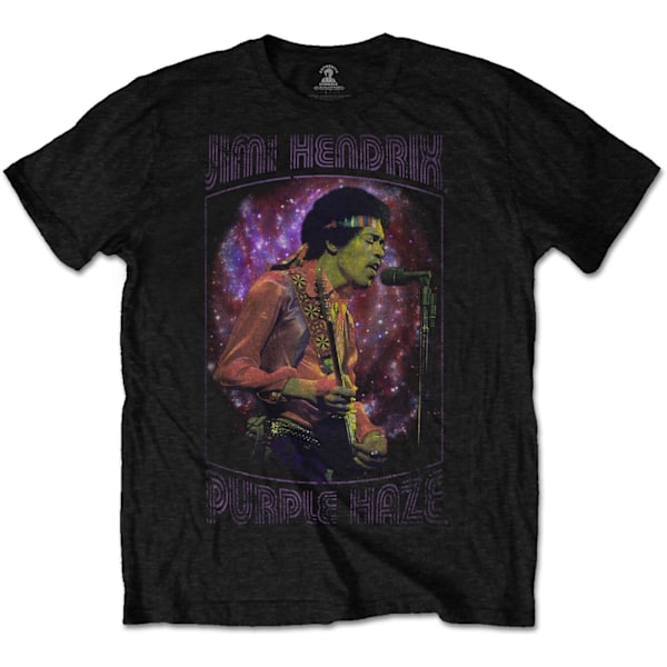 Jimi Hendrix Unisex Vuxen Lila Haze Frame Bomull T-shirt XL B Black XL