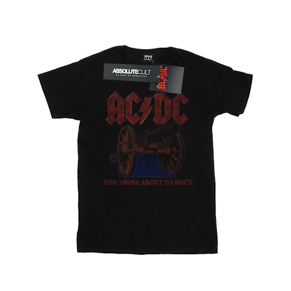 AC/DC Dam/Kvinnor För Dem Som Ska Rocka Canon Bomull Pojkvän Black L