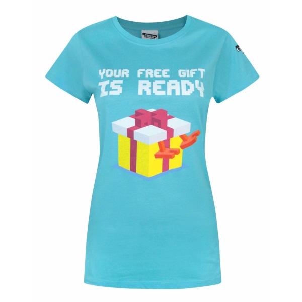 Crossy Road T-shirt för presentdesign för damer/damer Med Bright Blue Medium