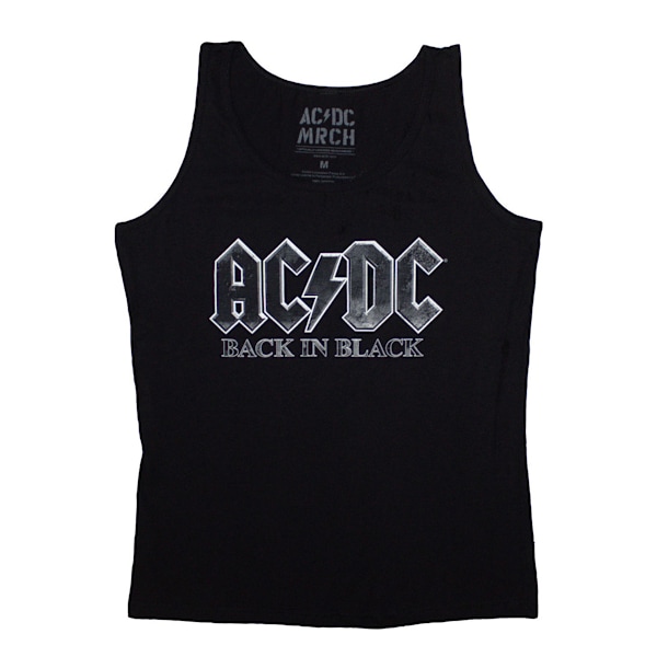 AC/DC Dam/Kvinna Back In Black Väst Topp XXL Svart Black XXL