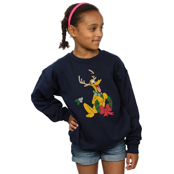 Disney Girls Pluto Jul Ren Sweatshirt 5-6 År Marinblå Navy Blue 5-6 Years