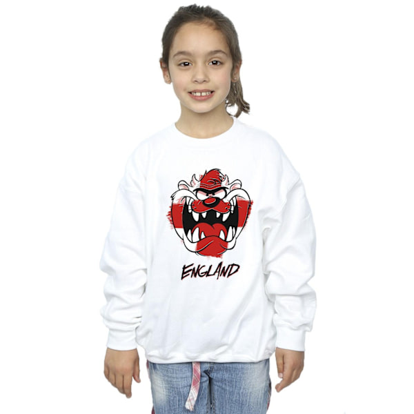 Looney Tunes Flickor Taz England Ansikte Sweatshirt 9-11 År Vit White 9-11 Years