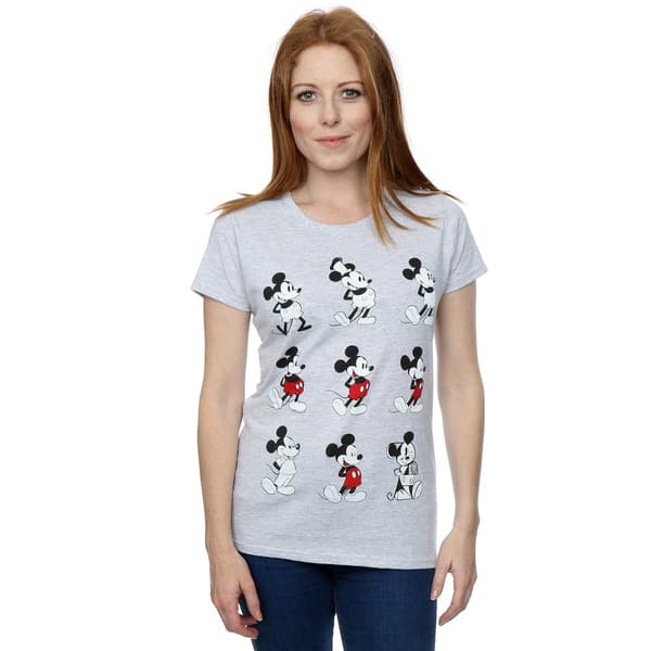 Disney Dam/Dam Mickey Mouse Evolution T-shirt i bomull S He Heather Grey S