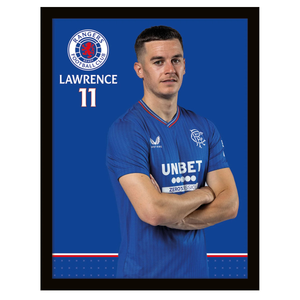 Rangers FC Lawrence Crest Print 40cm x 30cm Kungsblå/Wh Royal Blue/White 40cm x 30cm