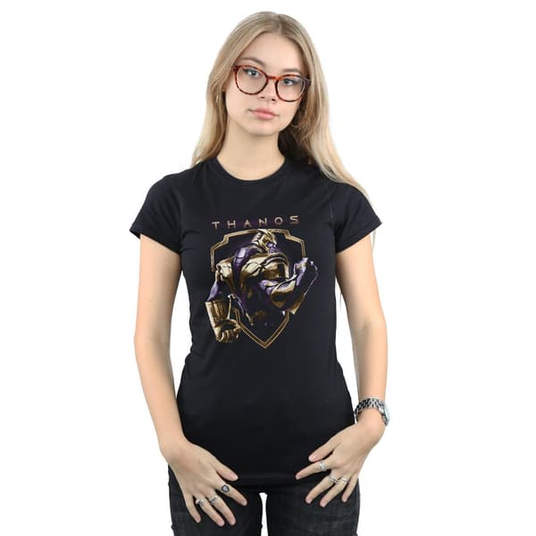 Marvel Dam/Kvinnor Avengers Endgame Thanos Shield Bomull T-Sh Black S