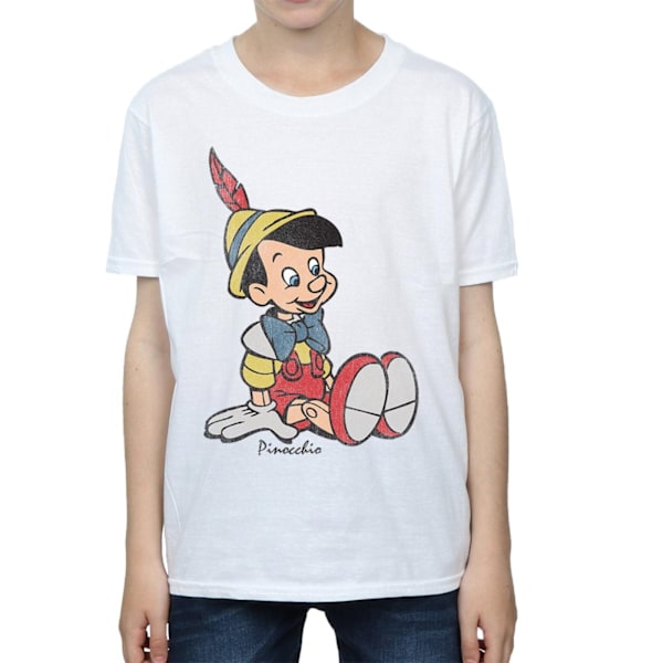 Pinocchio Boys Classic Cotton T-Shirt 7-8 år Vit White 7-8 Years