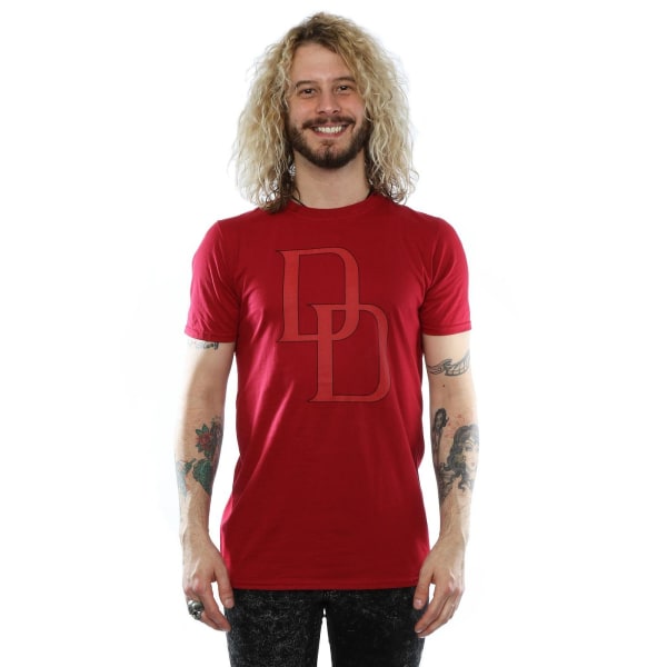Marvel Mens Daredevil DD Logo T-Shirt S Cardinal Cardinal S