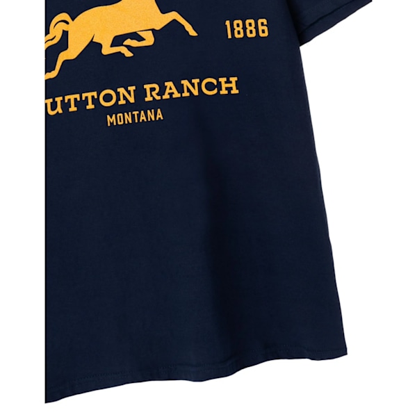 Yellowstone Mens Dutton Ranch Logo Kortärmad T-shirt L Marinblå Navy L