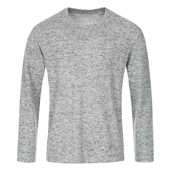 Stedman Herr Stars Crew Neck Stickad Tröja S Ljusgrå Melange Light Grey Melange S