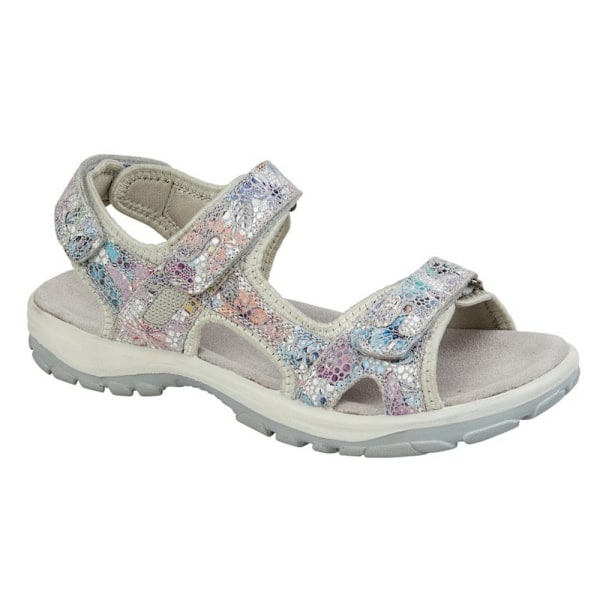 Mod Comfys Dam/Dam Floral Läder Sportsandaler 8 UK Grå Grey 8 UK