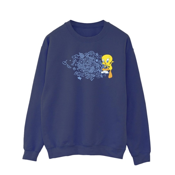 Looney Tunes ACME Doodles Tweety Sweatshirt M Marinblå Navy Blue M